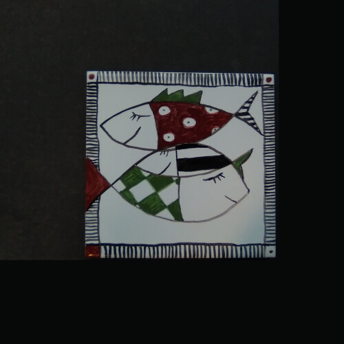037 kachel 10 x 10 Träumende Fische farbig