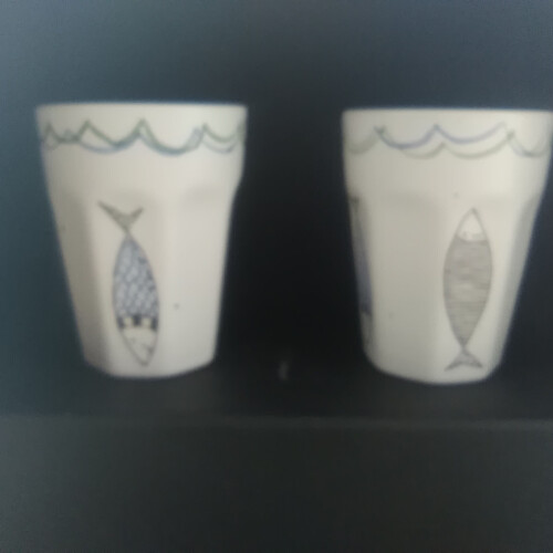 042 Cappuccinobecher Munter wie ein Fisch