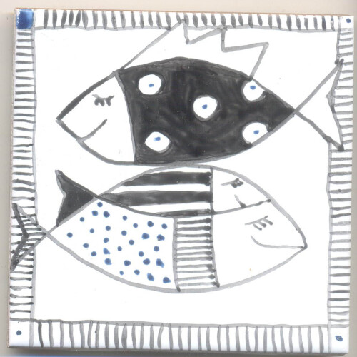 KR-032 Träumende Fische in Schwarz Weiß