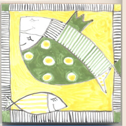 KR-033 Kachel Kleine Fischfamilie