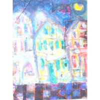 Häuser im Mondschein