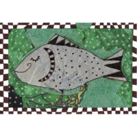 Silberfischchen auf grünem Grund