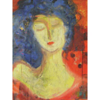 Träumerin mit blauem Haar