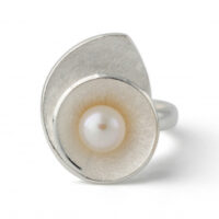 Silberring "Lotusschnecke" Süßwasserzucht-Perle
