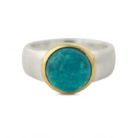 Silberring, teilvergoldet mit Apatit