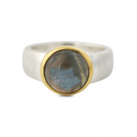Silberring, teilvergoldet mit Labradorit