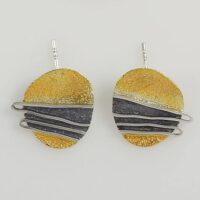 "Horizont" Silberohrstecker  teilvergoldet, teilgeschwärzt