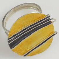 "Horizont" Silberring  teilvergoldet, teilgeschwärzt