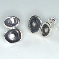 "oval" Ohrstecker  Silber  teilgeschwärzt