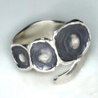 "oval" Silberring  teilgeschwärzt