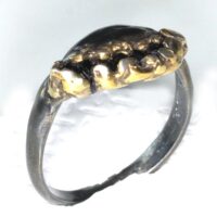 "Spinell" Silberring  teilvergoldet, geschwärzt