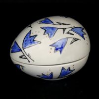 Dose Bonboniere Ei mit Deckel "Osterkaviar Duft" 2-teilig - teilvergoldet