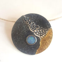 "Opal"  Silberanhänger  teilgeschwärzt, teilvergoldet