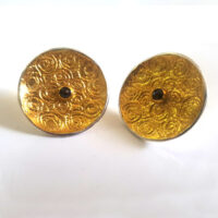 "Black Diamant" Ohrstecker  Silber teilvergoldet