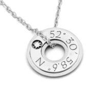 "Deutschland Koordinaten" Silberanhänger