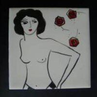 Kachel "Für Dich soll´s rote Rosen regnen" Frau mit Tuch