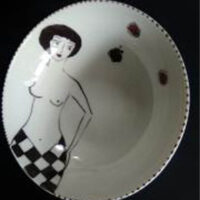 Schale "Für Dich soll´s rote Rosen regnen" Halbakt