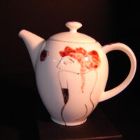 Kännchen "Für Dich soll´s rote Rosen regnen" ... Rückenakt ... nur noch 1 Stück!