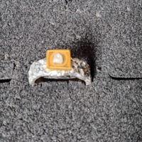 "Rohdiamant" Silberring  teilvergoldet, teilgeschwärzt