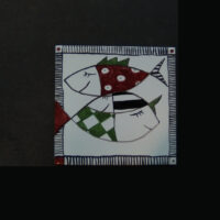 Kachel "Träumende Fische farbig"