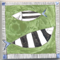 Kachel "Fröhliches Fischpaar"