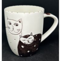 Mittlerer Henkelbecher "Kuschelnde Katzen"