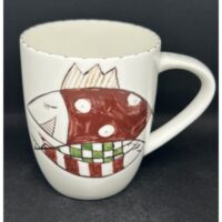 Mittlerer Henkelbecher "Träumende Fische, rot"